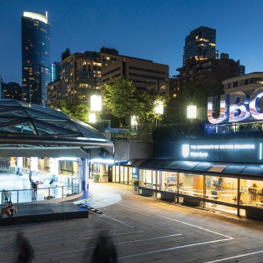 Robson Square at night