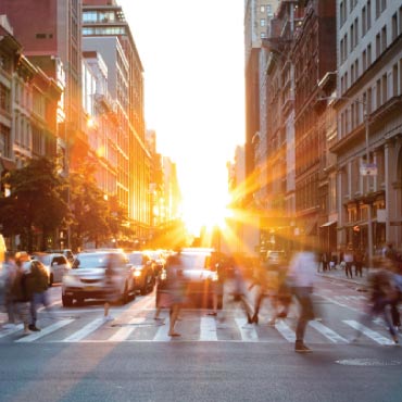 People walking on crosswalk