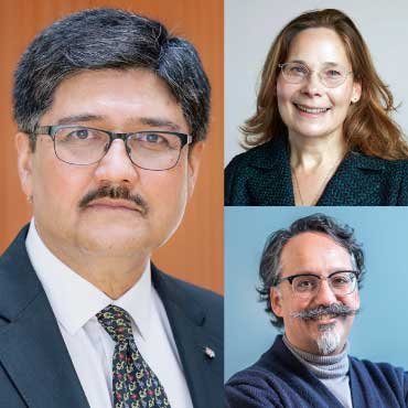 Headshots of Dr. Nemy Banthia, Dr. Natalie Strynadka and Dr. Dominic McIver Lope