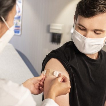 Person getting a bandage put on