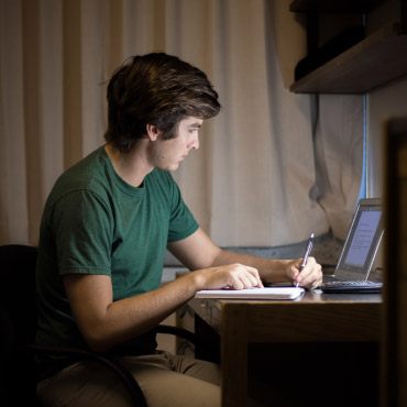 Student studying