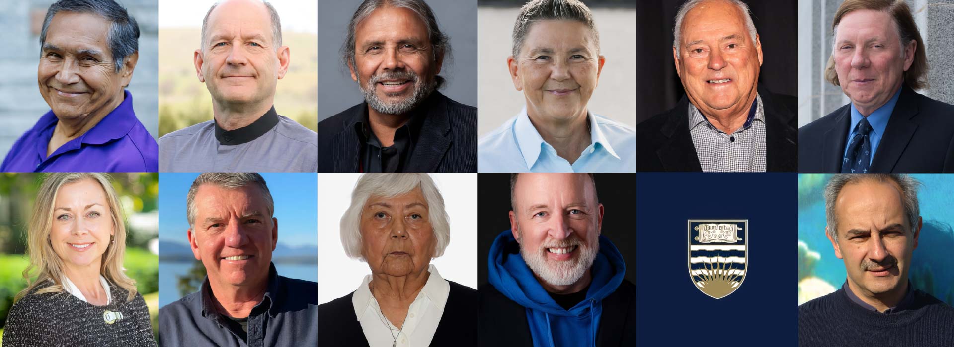 2025 honorary degree recipients: Marjorie Violet Birdstone, Erik Lindholm, Alex Nelson ‘Ok’wilagame’, Mary-Woo Sims 沈明麗, Dr. David Turpin, O.C., Dr. Philippe Cury, Kenneth Edzerza, Barry Lapointe, Nancy McKenzie, Hon. Justice Malcolm Rowe and Wilbur Turner