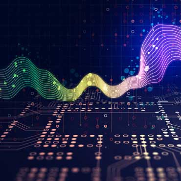 Illustration of colourful music notes