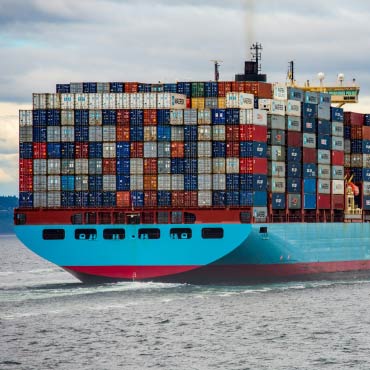 Ship with containers