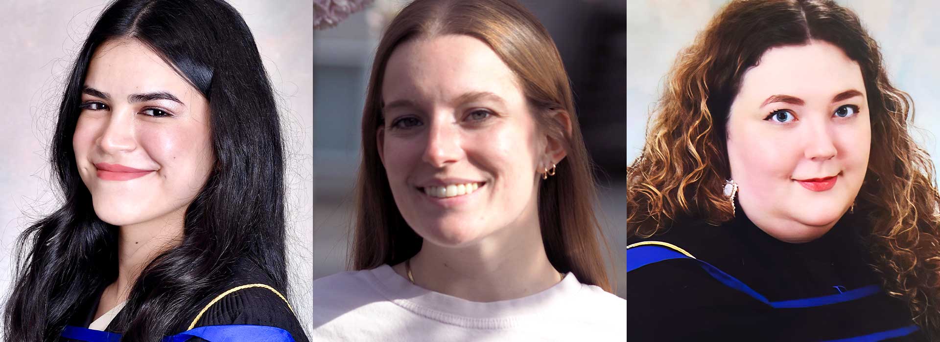 Portrait shots of Maryam Begzada, Robyn Birch and Faith Trottier.