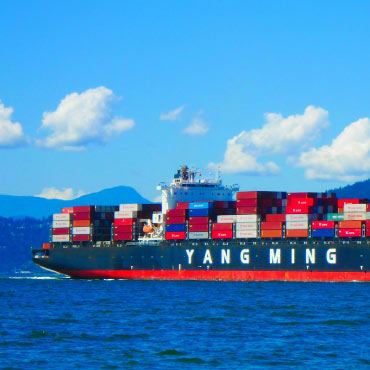 A cargo ship carrying goods