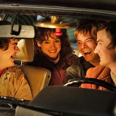 Screen grab of four of the main characters from the Netflix show Stranger Things