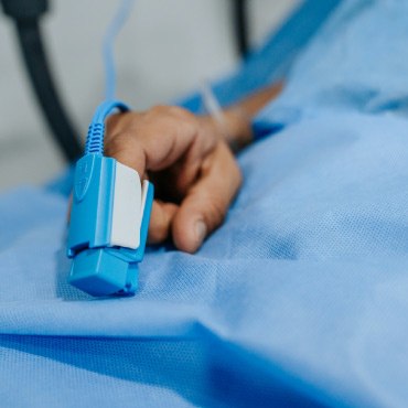 Patient in hospital bed
