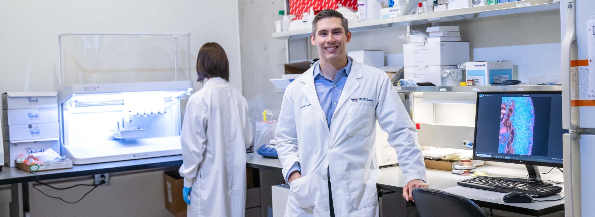 Dr. Ryan Flannigan at his lab in the UBC-VGH M.H. Mohseni Institute of Urologic Sciences.