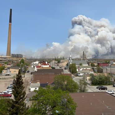 Wildfire smoke in Flin Flon, Manitoba