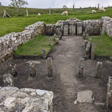Remains of the Carrawburgh Mithraeum in England