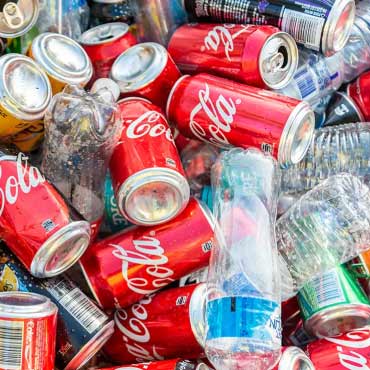 pile of empty cans and bottles