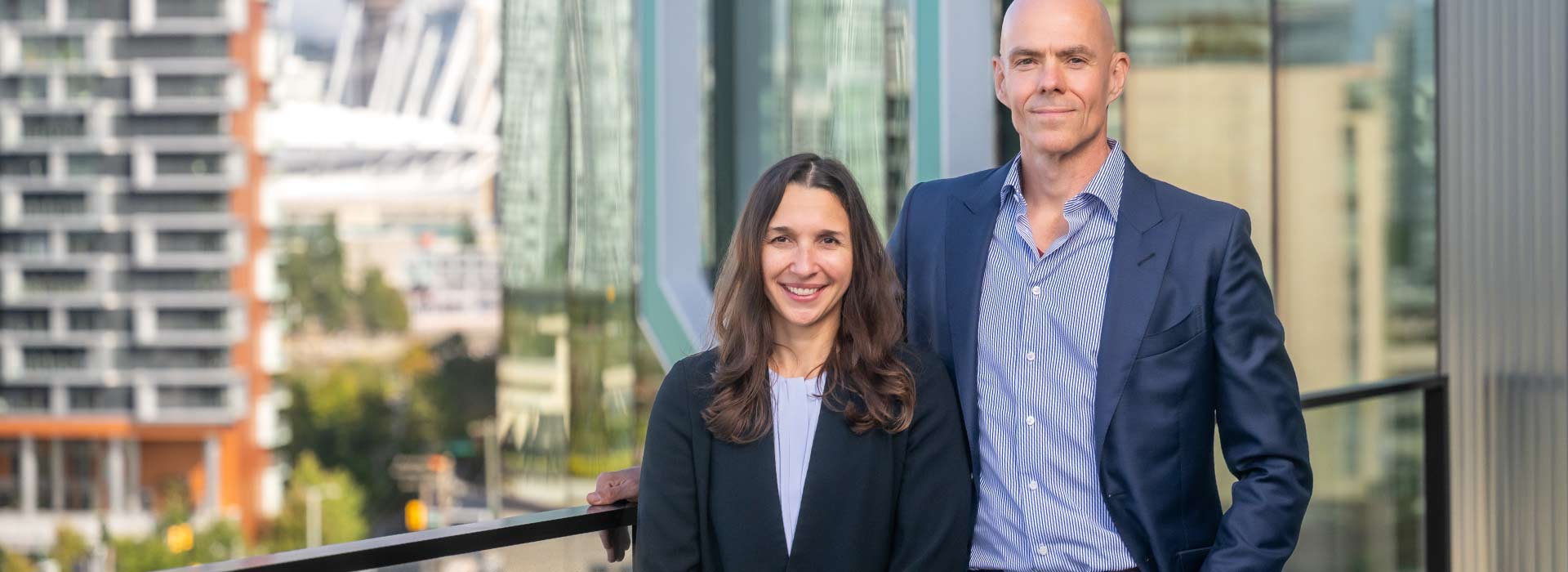 AbCellera’s Chief Technology Officer Dr. Veronique Lecault with CEO Dr. Carl Hansen at the company’s Mount Pleasant headquarters.