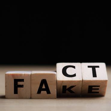Wooden blocks with letters that spell out 'FACTS'